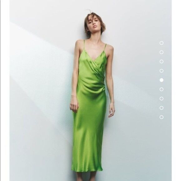 ZARA DRAPED LINGERIE-STYLE DRESS - Picture 10 of 10